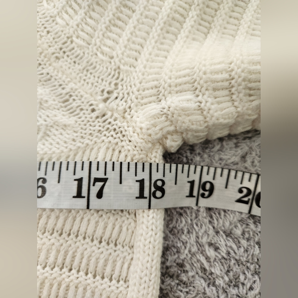 Rag And Bone White Open Weave Cross Back Crewneck… - image 3